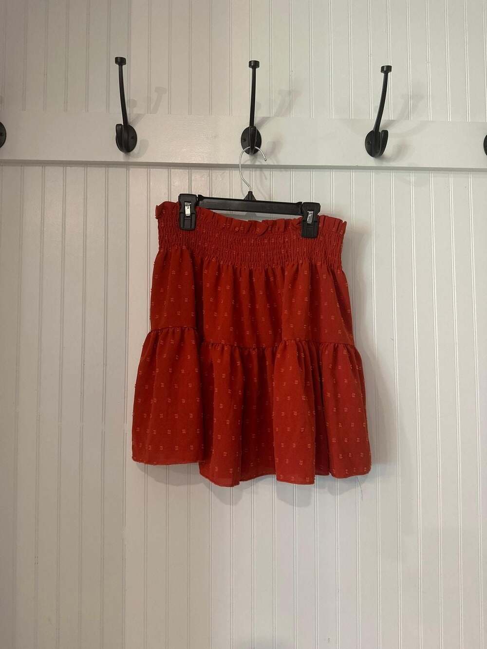 Burnt Orange Tiered Mini Skirt Womens Medium
